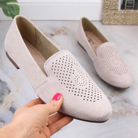 Bőr velúr kényelmes bebújós cipő bézs S.Barski LR29515 1