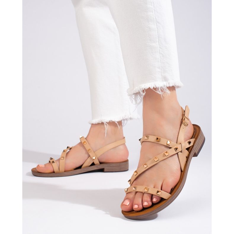 W. Potocki Fekete római szandál Potocki szegecsekkel 1