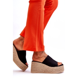 FS1 Női ék és platform papucs fekete Ysabel 4