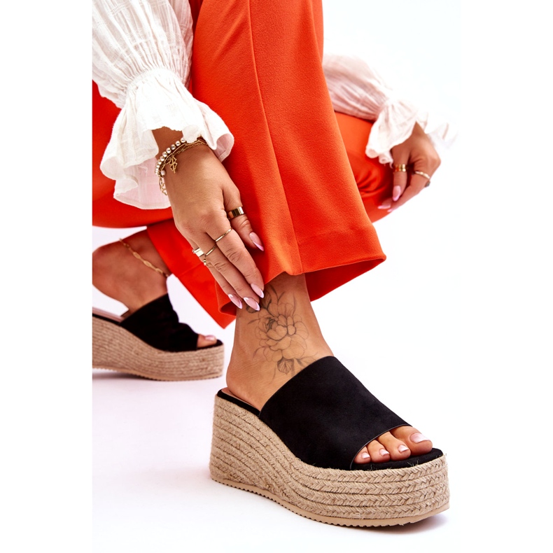 FS1 Női ék és platform papucs fekete Ysabel 5