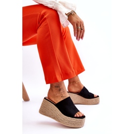 FS1 Női ék és platform papucs fekete Ysabel 6