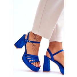 FB2 Női Velúr Platform szandál Kék Verda 3