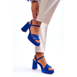 FB2 Női Velúr Platform szandál Kék Verda 5