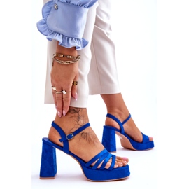 FB2 Női Velúr Platform szandál Kék Verda 6