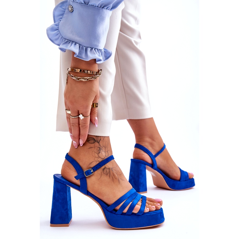 FB2 Női Velúr Platform szandál Kék Verda 6