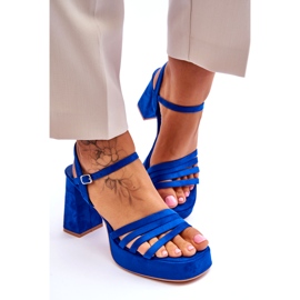 FB2 Női Velúr Platform szandál Kék Verda 7