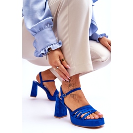 FB2 Női Velúr Platform szandál Kék Verda 8