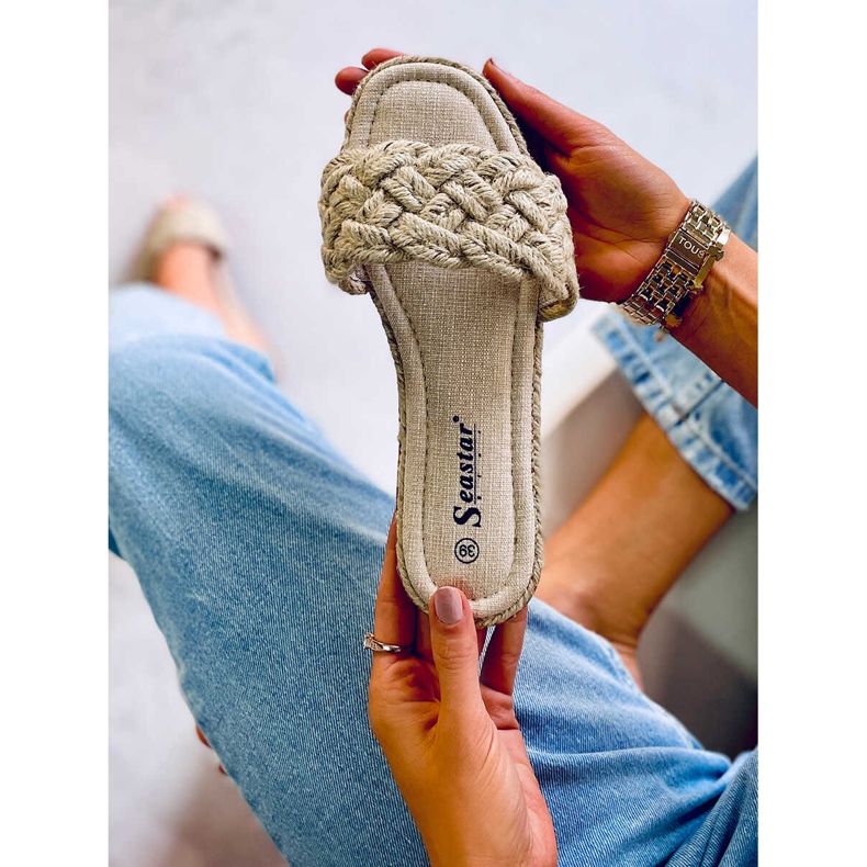 BM Erika Beige női szálas papucs bézs 2