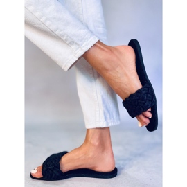 Erika Black női húzózsinóros papucs fekete 2