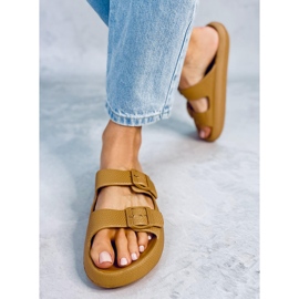 Aryn Khaki gumi csúszdák barna 1