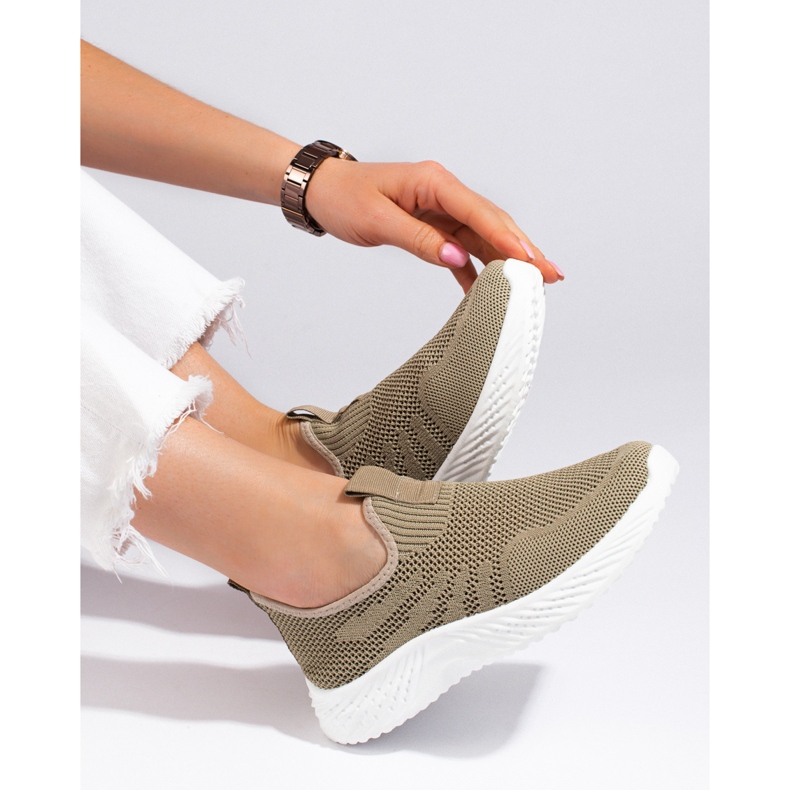 Shelovet női áttört sportcipő zöld 1