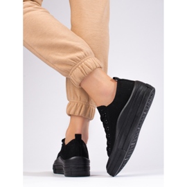 Női platform tornacipő Shelovet fekete 2