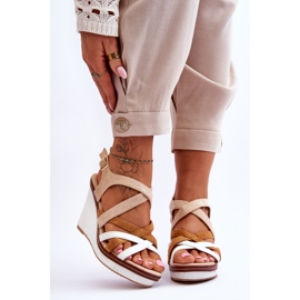 Ék szandál bézs csíkokkal Ellen 1