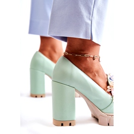 Inna Női szivattyúk sima zöld díszítéssel 3