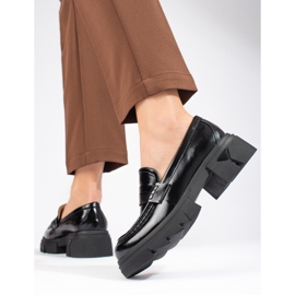 Fekete klasszikus Shelovet platform mokaszinok 1