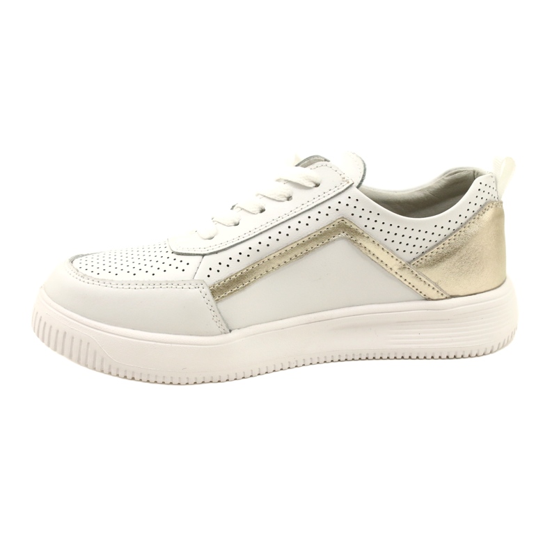 Fehér és arany fűzős bőr tornacipő Evento 23PB08-5389 2