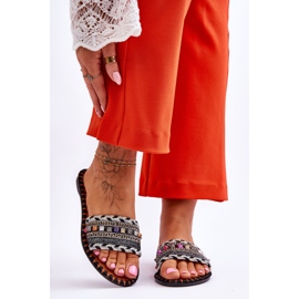 Női Bellisa fekete díszített papucs 1