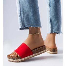 Piros papucsok parafa talppal a Clovis márkától 2