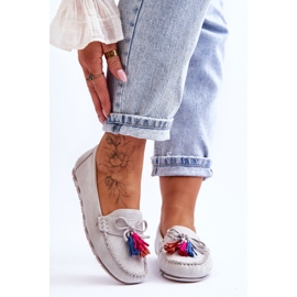 Velúr naplopók masnival és rojtokkal Gray Dorine szürke 1