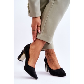 Klasszikus Suede Heel Pumps Black Elizabeth fekete 2