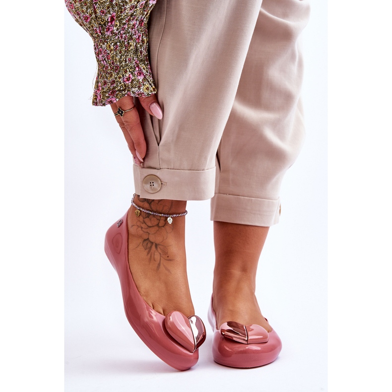 ZAXY női balerina szívvel LL285028 rózsaszín 1