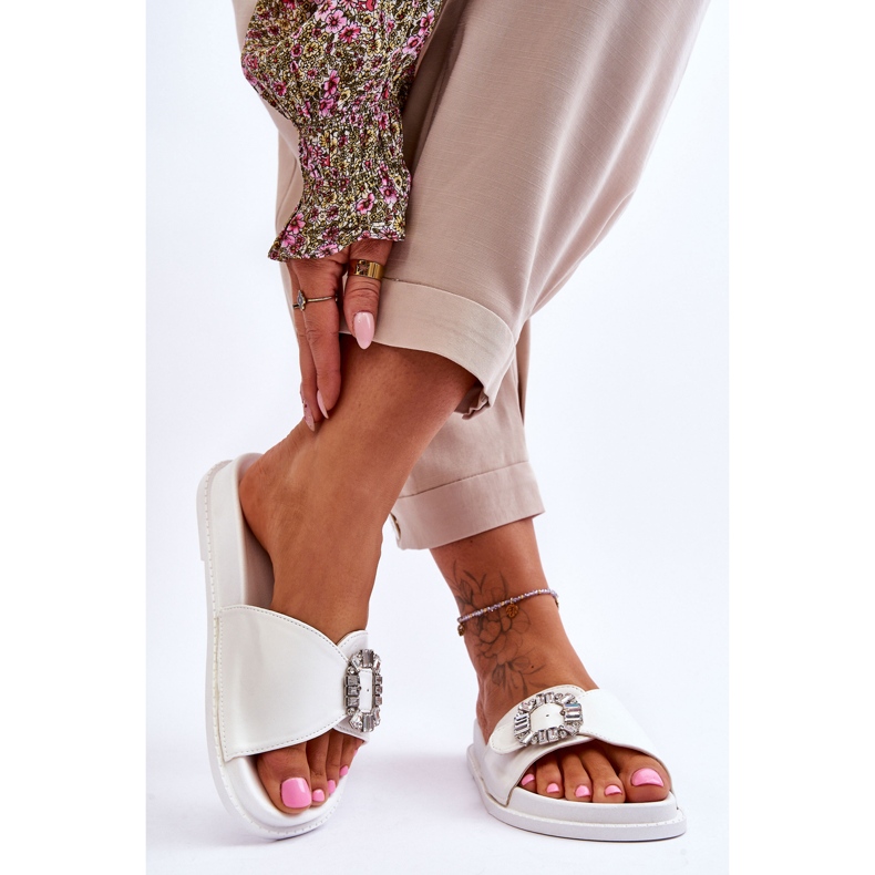 Női Platform Papucs Dekorációval Fehér Beneca 2