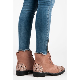 Ideal Shoes Velúr munkások rózsaszín 2