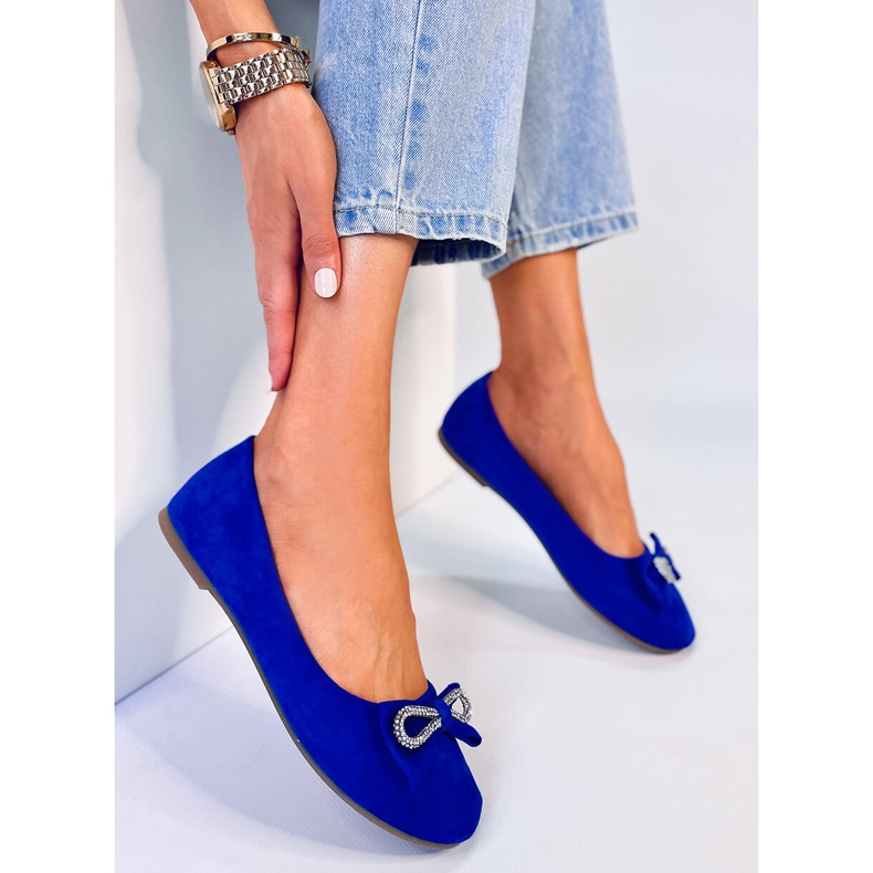 BM Benoit Blue masnis velúr balerinák kék 2