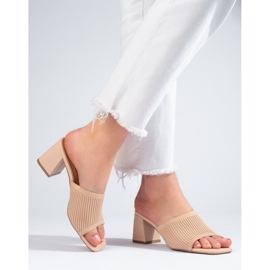 Női textilpapucs Shelovet bézs 1