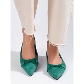 Shelovet női zöld velúr balerinák 1