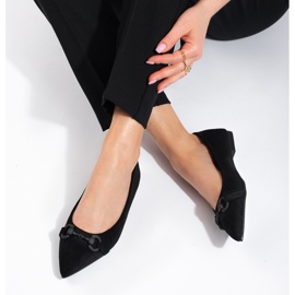 Shelovet női fekete velúr balerinák 2