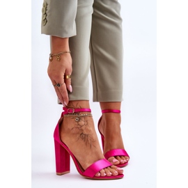 Szatén magassarkú szandál Fuchsia Linsy rózsaszín 1