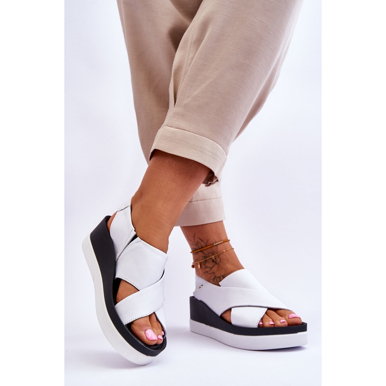 Lemar Fehér Morgan bőr ékszandál 2 Lemar Fehér Morgan bőr ékszandál 2