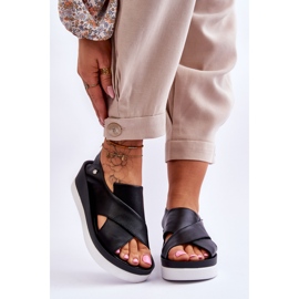 Lemar Fekete Morgan bőr ékszandál 1