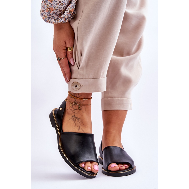 Lemar Alivia fekete bőr szandál 1