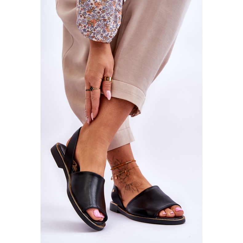 Lemar Alivia fekete bőr szandál 2