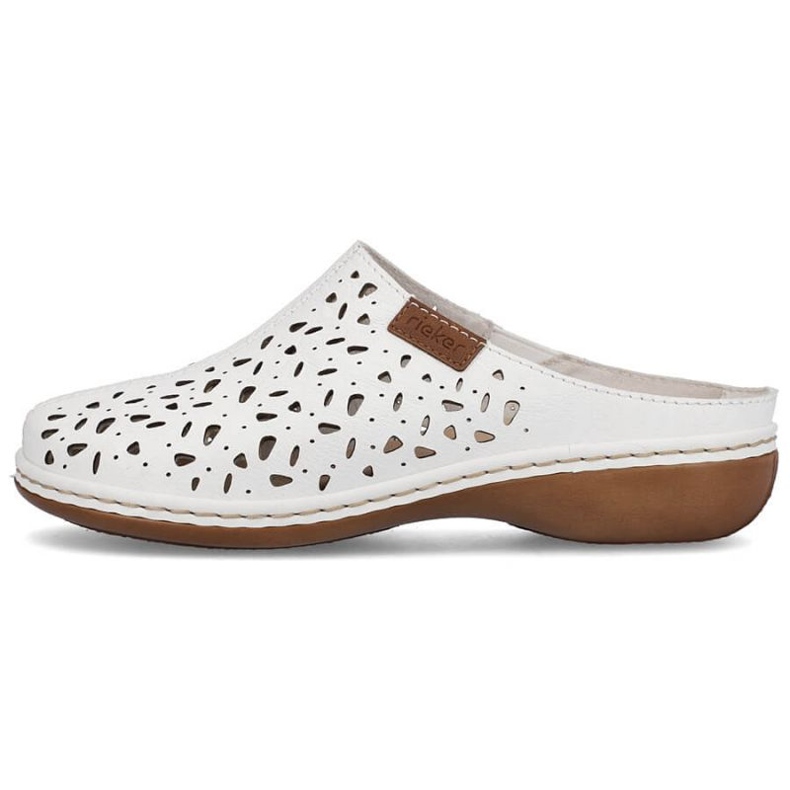 Áttört papucs Rieker W 65996-80 fehér 2