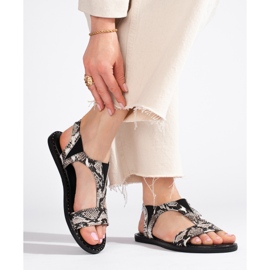 Shelovet kígyómintás lapos szandál szürke 1