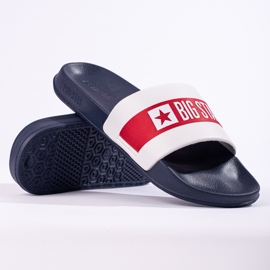 Világos férfi papucs Big Star LL174455 sötétkék fehér 1