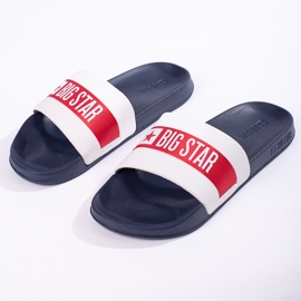 Világos férfi papucs Big Star LL174455 sötétkék fehér 2