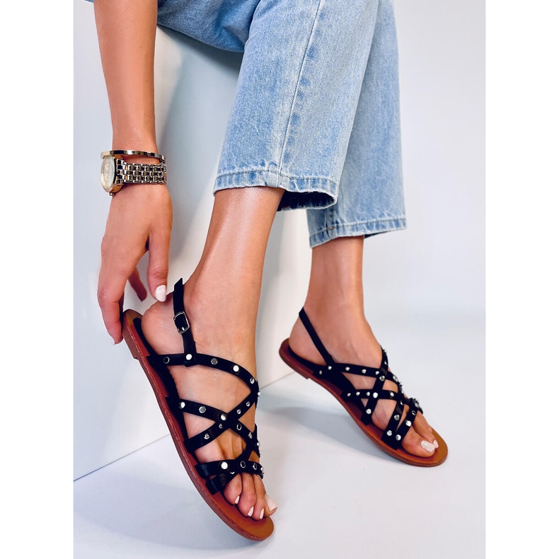 Capriati fekete római szandál 2