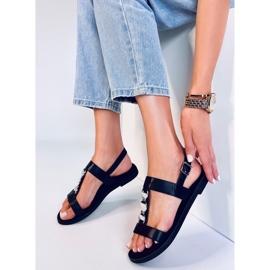 BM Cheek Black metál női szandál fekete 2