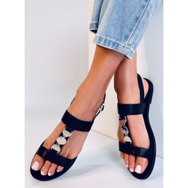 BM Cheek Black metál női szandál fekete 1