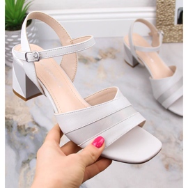 Női elegáns szürke szandál a poszton Sergio Leone SK897 1