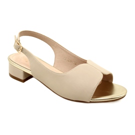 Sergio Leone SK829 Bézs sarkú szandál 1