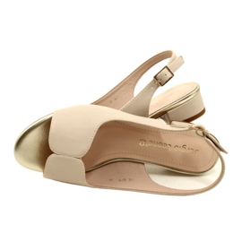 Sergio Leone SK829 Bézs sarkú szandál 5