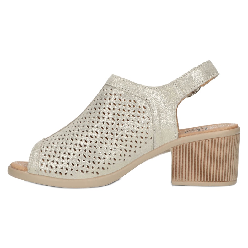 Bézs/arany Filippo áttört bőrszandál DS4475 aranysárga 4