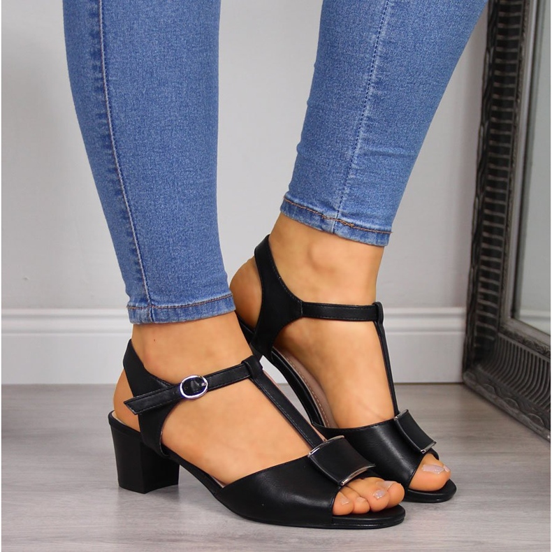 Női fekete szandál a poszton Sergio Leone SK806-01P 2