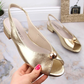 Női lapos metál arany szandál T.Sokolski L23-435 aranysárga 1