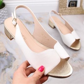 Női fehér lapos szandál Sergio Leone SK829 1